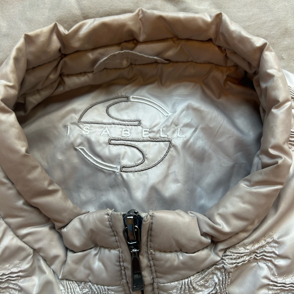 Isabel Metallic Puffer Jacket Womens XL 44 Y2K Streetwear Quiet Luxury Cybercore - Picture 3 of 5